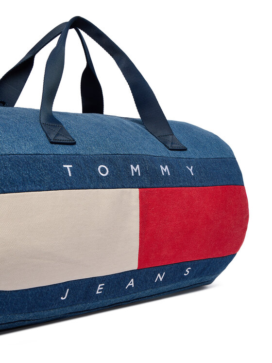 Tommy Jeans Geantă de weekend Tommy Jeans Archive Denim Duffle AM0AM13813 Albastru
