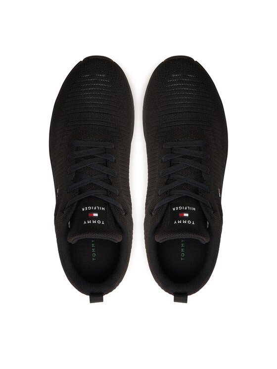 Tommy Hilfiger Sneakersy Tommy Hilfiger Corporate Knit Rib Runner FM0FM02838 Čierna