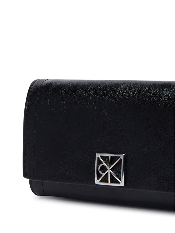 Calvin Klein Дамска чанта Calvin Klein Emblem Wallet On Strap LV04F1218G Черен