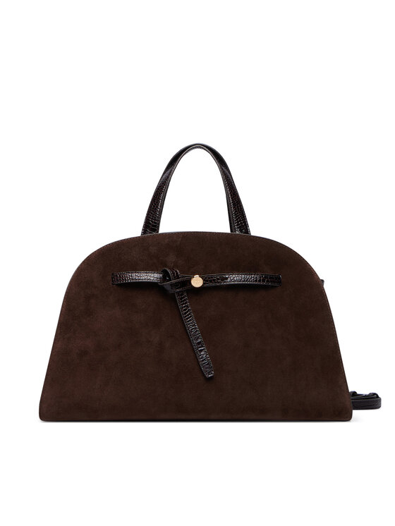 Tory Burch Torebka Tory Burch Romy Suede Bauletto 183363 Brązowy ciemny