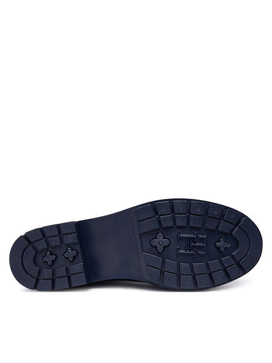 Tommy Hilfiger Holínky Tommy Hilfiger Th Buckle Glossy Ankle Rain Boot FW0FW09543 Tmavomodrá