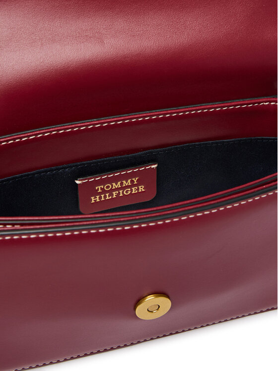 Tommy Hilfiger Τσάντα Tommy Hilfiger Th Script Flap Crossover AW0AW18399 Μπορντό