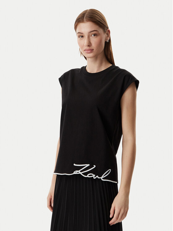 KARL LAGERFELD KARL LAGERFELD Camiseta B2W17018 Negro Regular Fit