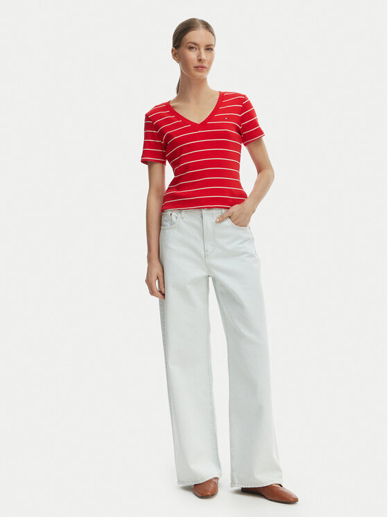 Tommy Hilfiger Tommy Hilfiger Camiseta New Cody WW0WW40584 Rojo Slim Fit
