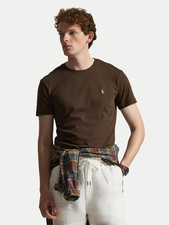 Polo Ralph Lauren Polo Ralph Lauren Camiseta 710671438533 Marrón oscuro Custom Slim Fit