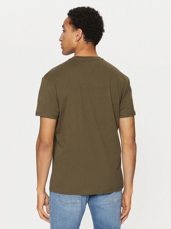 Tommy Jeans Tommy Jeans Póló Linear Logo DM0DM20744 Zöld Regular Fit