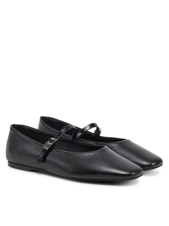 Calvin Klein Baleriny Calvin Klein Ballerina New Buckle - Lth HW0HW02483 Czarny