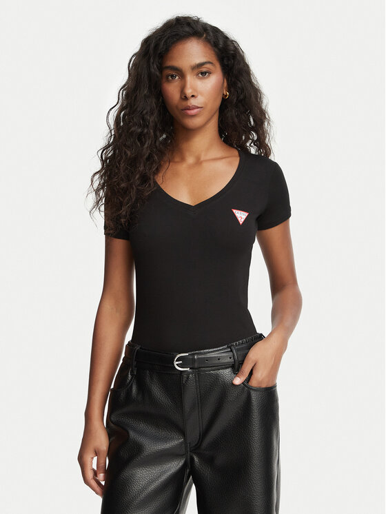 Guess Guess Póló W2YI45 J1314 Fekete Slim Fit