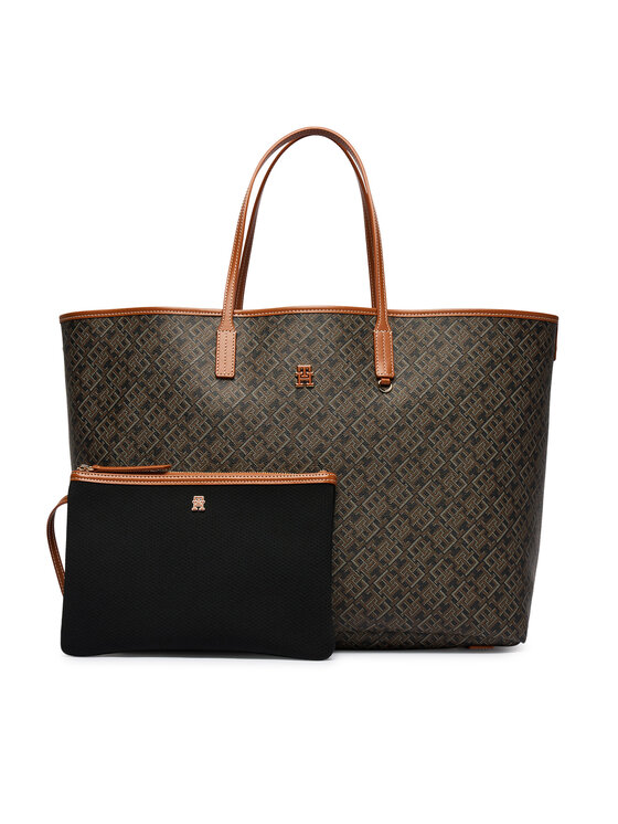 Tommy Hilfiger Borsetta Tommy Hilfiger Th Monoplay Maxi Tote Le AW0AW18850 Nero