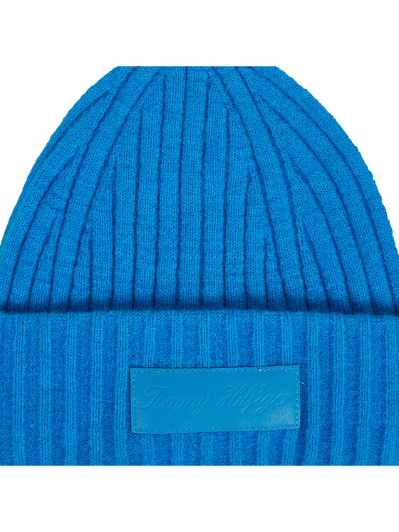Tommy Hilfiger Čiapka Tommy Hilfiger Tommy Twist Beanie AW0AW15325 Modrá