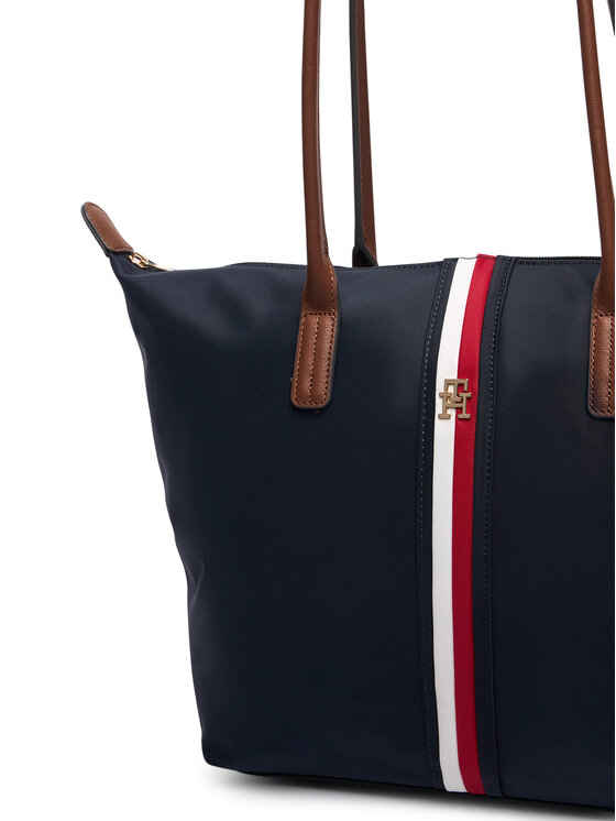 Tommy Hilfiger Torbica Tommy Hilfiger Popette Tote Corp AW0AW19027 Tamnoplava