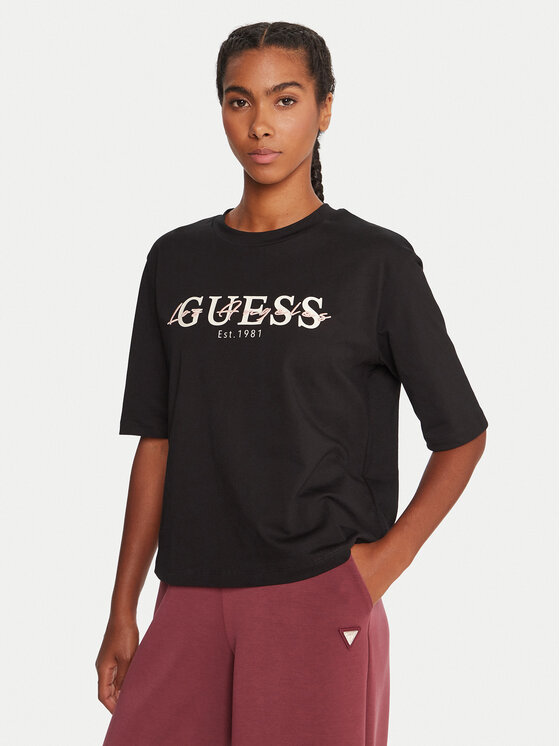 Guess Guess Camiseta V5YI02 I3Z14 Negro Boxy Fit