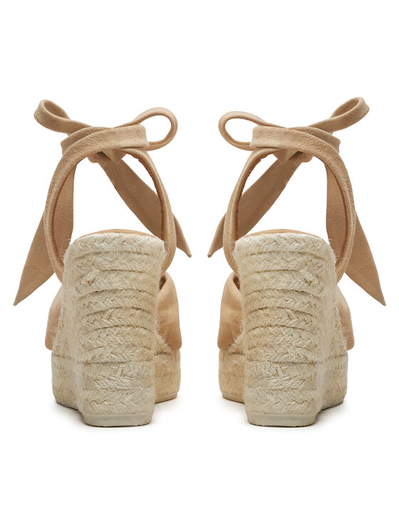 Manebi Еспадрильї Manebi Hamptons Wedge Espadrilles With Knot M 1.1 WS Бежевий