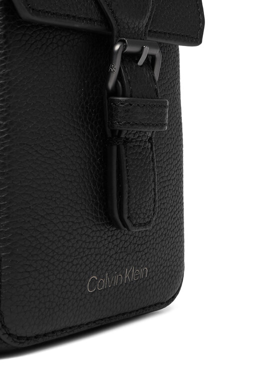 Calvin Klein Saszetka Calvin Klein Leather Slim Flap Reporter LV04D3323G Czarny