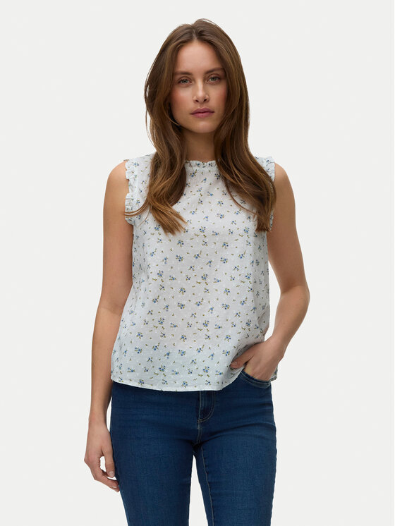 Vero Moda Vero Moda Топ Trine 10342734 Білий Regular Fit