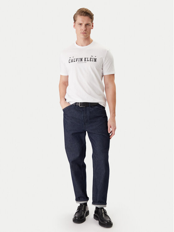 Calvin Klein Jeans Calvin Klein Jeans Camiseta Coll Word Graphic LV14RE817G Blanco Regular Fit