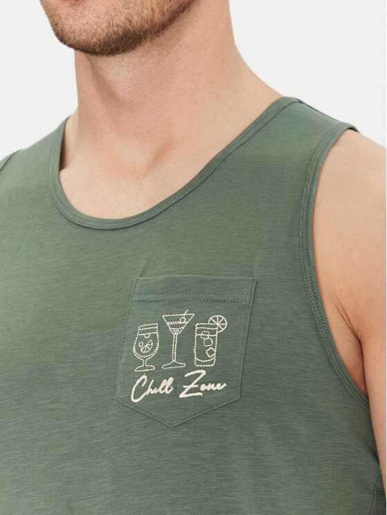 Blend Blend Camiseta sin mangas 20718289 Verde Regular Fit