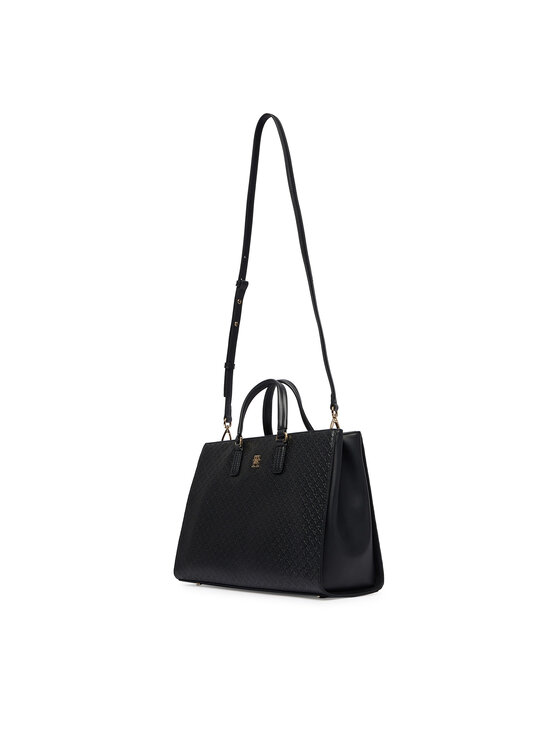 Tommy Hilfiger Rankinė Tommy Hilfiger Th Daily Satchel Mono AW0AW18418 Juoda