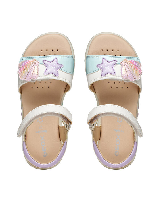 Geox Sandále Geox J Sandal Haiti Girl J658ZB 05402 C0814 S Biela