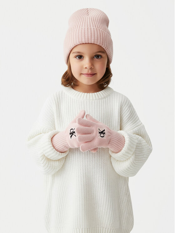 Calvin Klein Jeans Rękawiczki dziecięce Calvin Klein Jeans Monogram IU0IU00363 Różowy