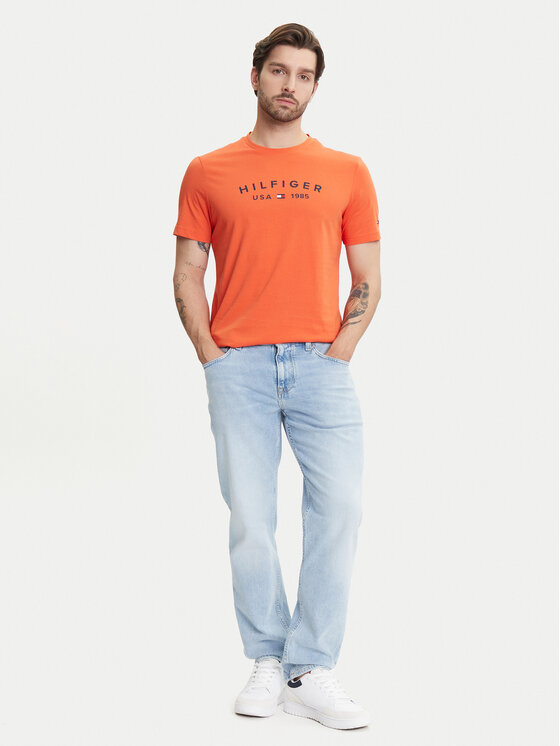Tommy Hilfiger Tommy Hilfiger Majica Fathers Day MW0MW39356 Oranžna Regular Fit