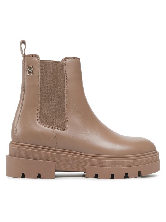 Tommy Hilfiger Μποτάκια με λάστιχο Tommy Hilfiger Monochromatic Chelsea Boot FW0FW06899 Μπεζ