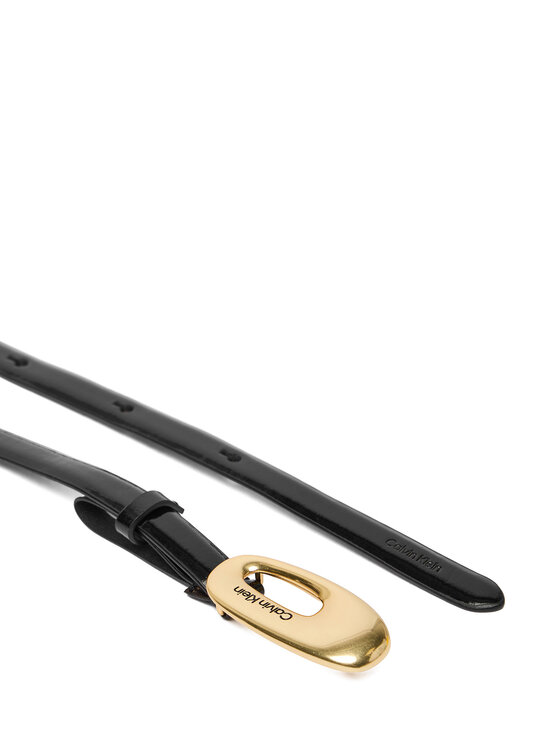 Calvin Klein Dámsky opasok Calvin Klein Oval Buckle Shiny Strap 15Mm LV04F7064G Čierna