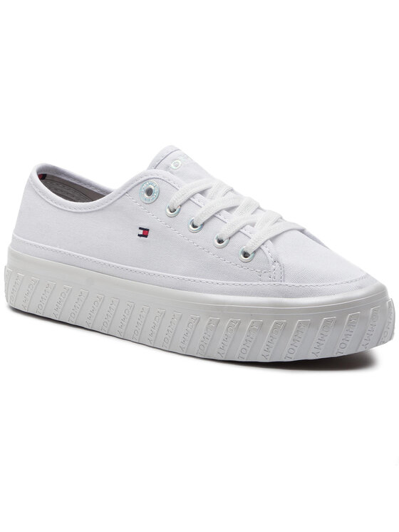 Tommy Hilfiger Zapatillas de tenis Tommy Hilfiger Outsole Detail Flatform Sneaker FW0FW04134 Blanco