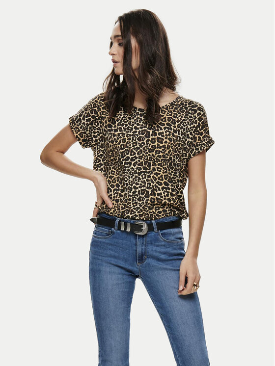 ONLY ONLY T-shirt Moster 15182852 Smeđa Regular Fit