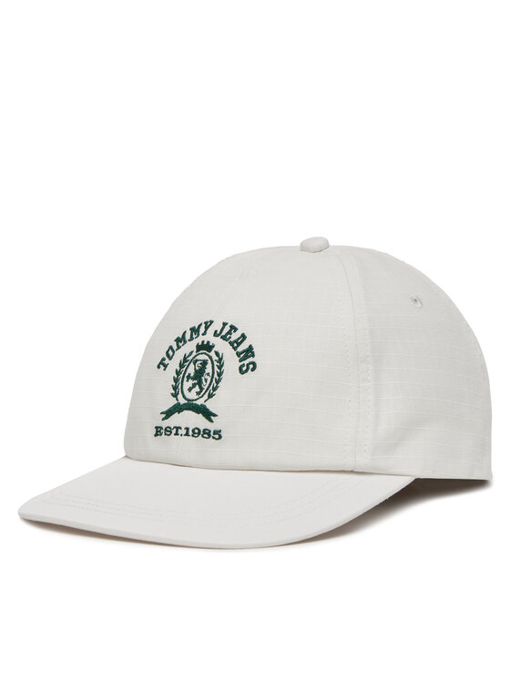 Tommy Jeans Cepure ar nagu Tommy Jeans Tjm Crest Cap AM0AM13286 Balts