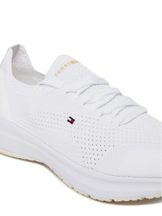 Tommy Hilfiger Snīkeri Tommy Hilfiger Th Knit Runner FW0FW08813 Balts