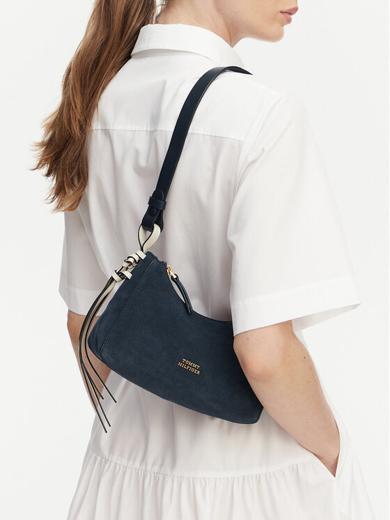 Tommy Hilfiger Soma Tommy Hilfiger Th Statement Mini Should Bag Sue AW0AW18823 Tumši zils