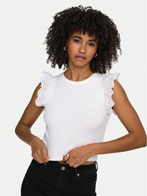 ONLY ONLY Top Mathilda 15308890 Blanco Regular Fit
