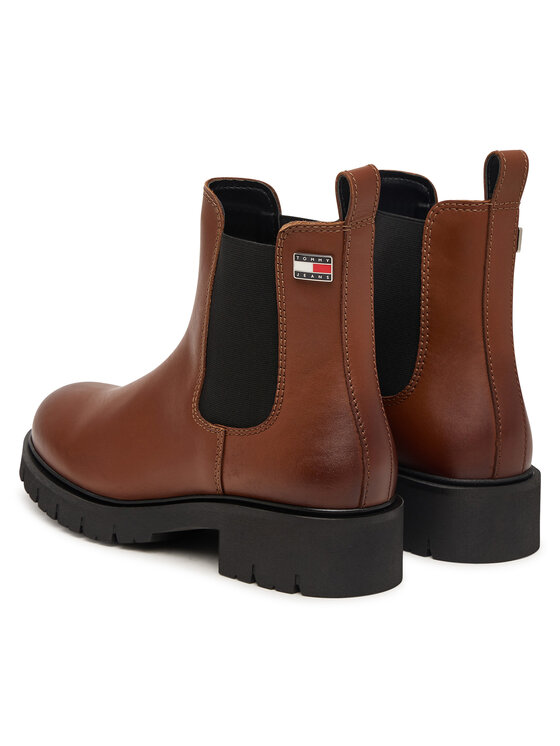 Tommy Jeans Μποτάκια με λάστιχο Tommy Jeans Tjw Cleated Chelsea Boots EN0EN03105 Καφέ