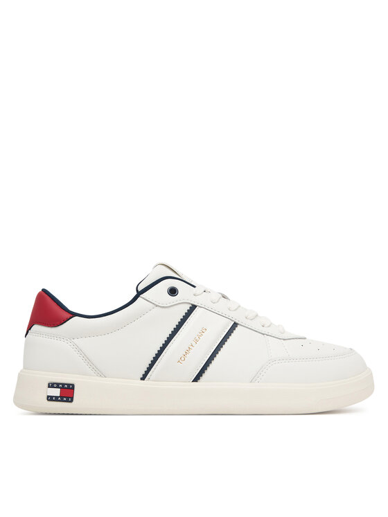 Tommy Jeans Sneakersy Tommy Jeans Lightweight Flag Leather Court EM0EM01758 Biały