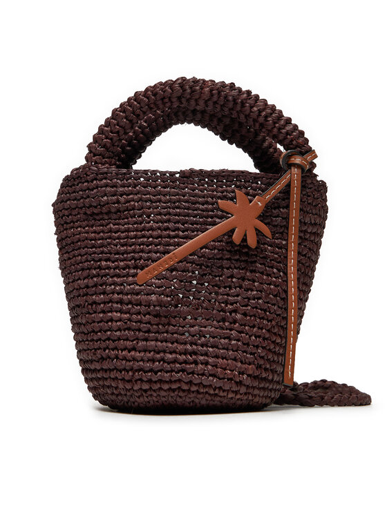 Manebi Τσάντα Manebi Handcrafted Raffia Summer Bag Mini V 7.4 AM Καφέ