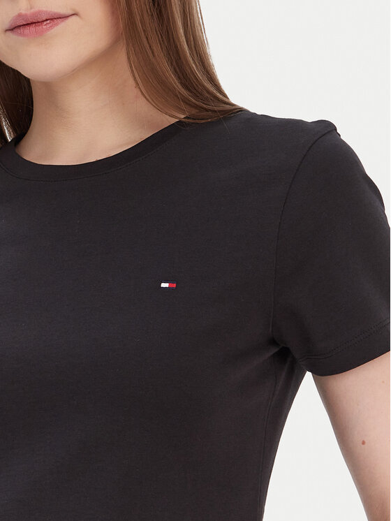 Tommy Hilfiger Tommy Hilfiger Marškinėliai Heritage Crew WW0WW22043 Juoda Regular Fit