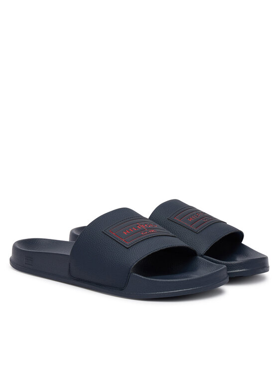 Tommy Hilfiger Nazouváky Tommy Hilfiger Patch Pool Slide FM0FM06008 Tmavomodrá