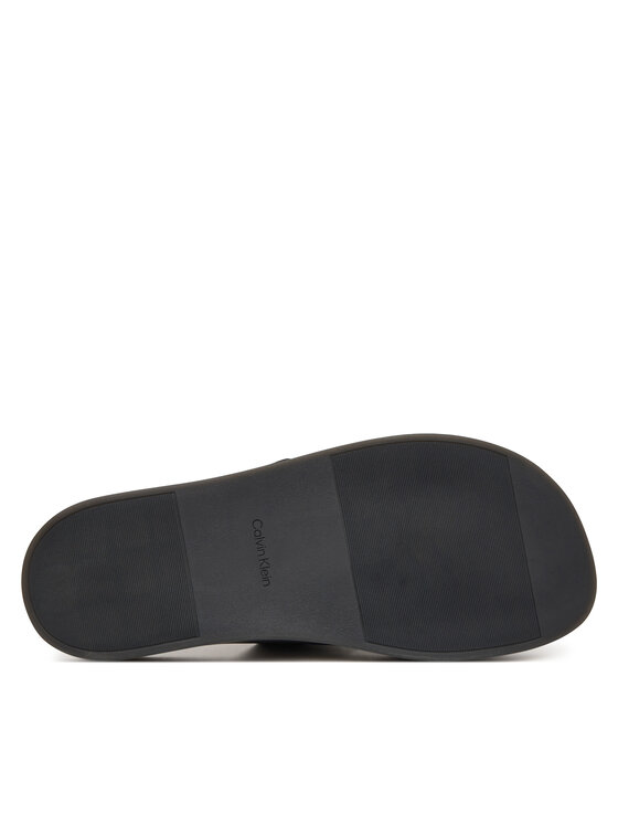 Calvin Klein Ciabatte Calvin Klein Ergon Buckle Sandal Wb Lth Aop HM0HM02096 Nero