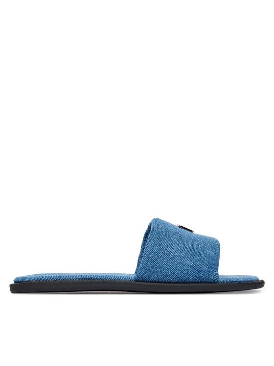 Tommy Jeans Şlapi Tommy Jeans Tjw Padded Denim Casual Slide EN0EN03020 Albastru