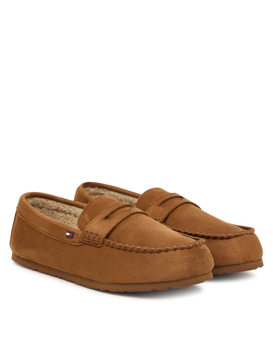 Tommy Hilfiger Papuče Tommy Hilfiger Hilfiger Driver House Shoe FM0FM06012 Svetlo hnedá