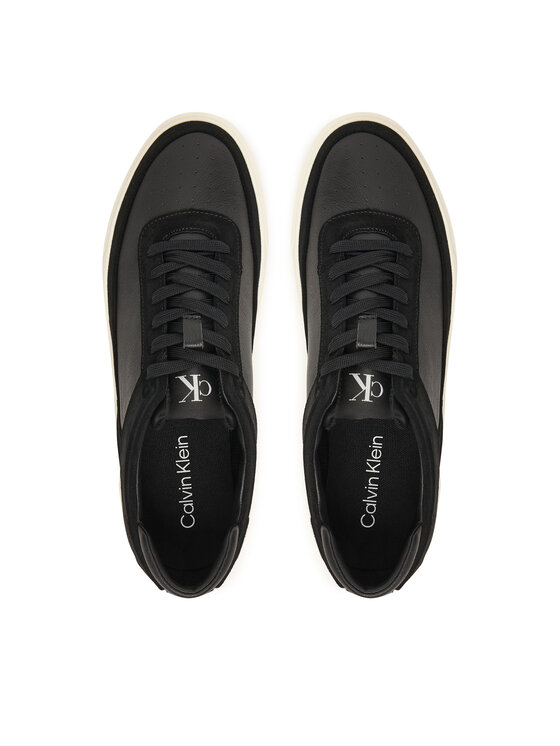 Calvin Klein Сникърси Calvin Klein Basket Cupsole Laceup Lth-Nu YM0YM01354 Черен