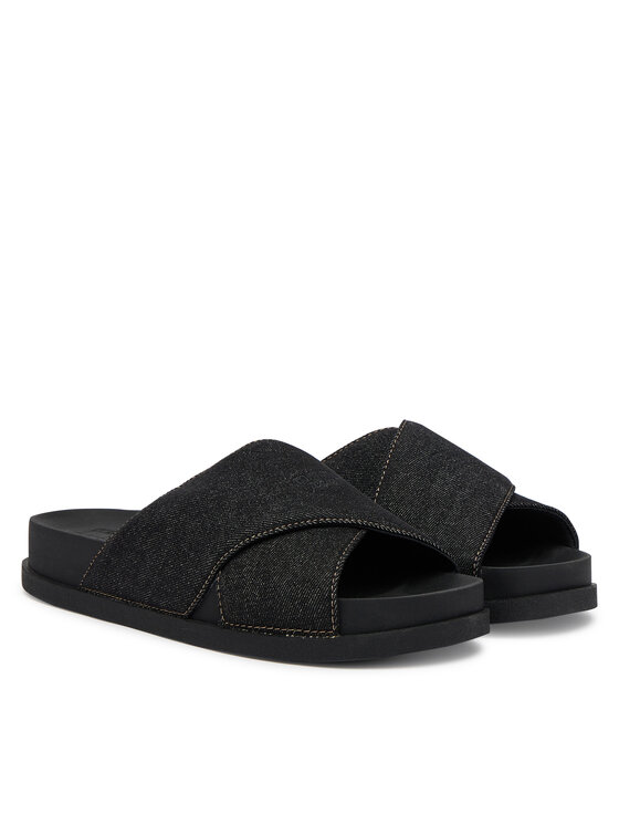 Tommy Jeans Šľapky Tommy Jeans Tjw Comfort Slides Washed Denim EN0EN02898 Čierna