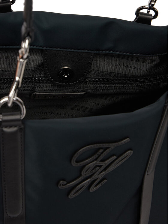 Tommy Hilfiger Kabelka Tommy Hilfiger Th Elevated Nylon Tote AW0AW18406 Čierna