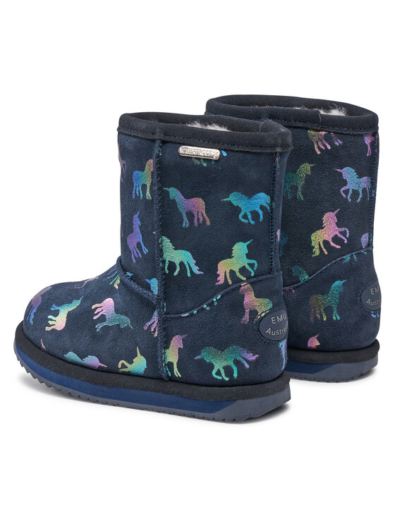 EMU Australia Śniegowce EMU Australia Rainbow Unicorn Brumby K12373 Granatowy