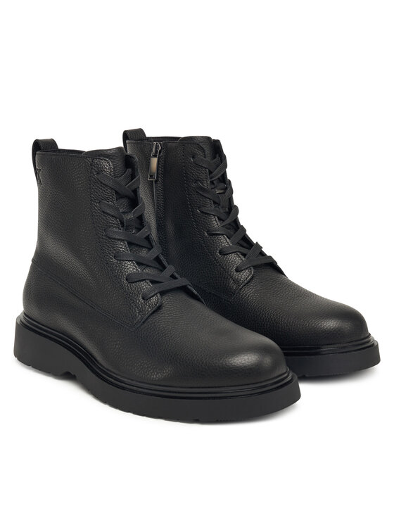 Calvin Klein Polacchine Calvin Klein Combat Ess Lace Up Zip Boot Lth YM0YM01373 Nero