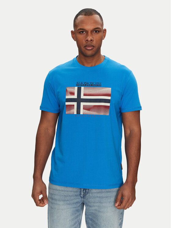 Napapijri Napapijri T-Shirt S-Lari NP0A4IE5B2W1 Μπλε Regular Fit