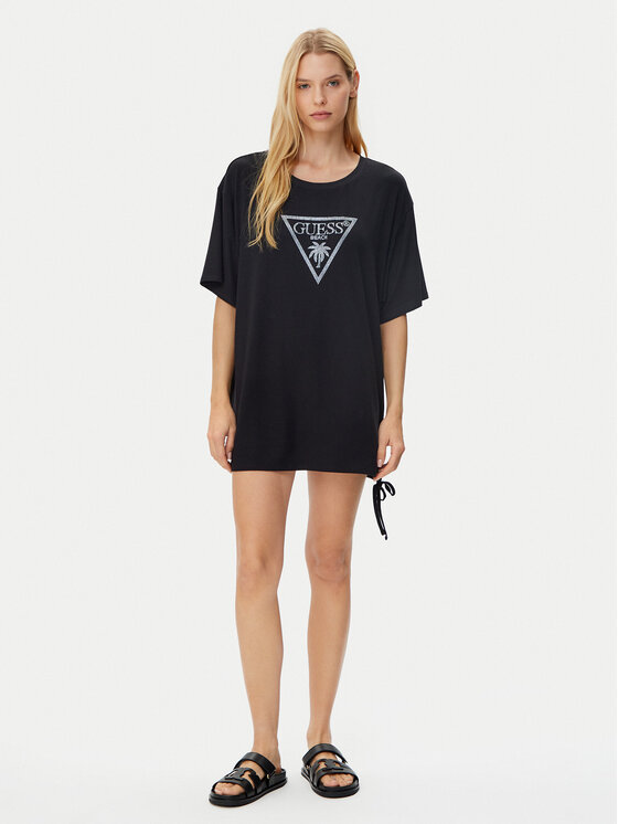 Guess Guess Футболка E4GI00 K68D2 Чорний Regular Fit