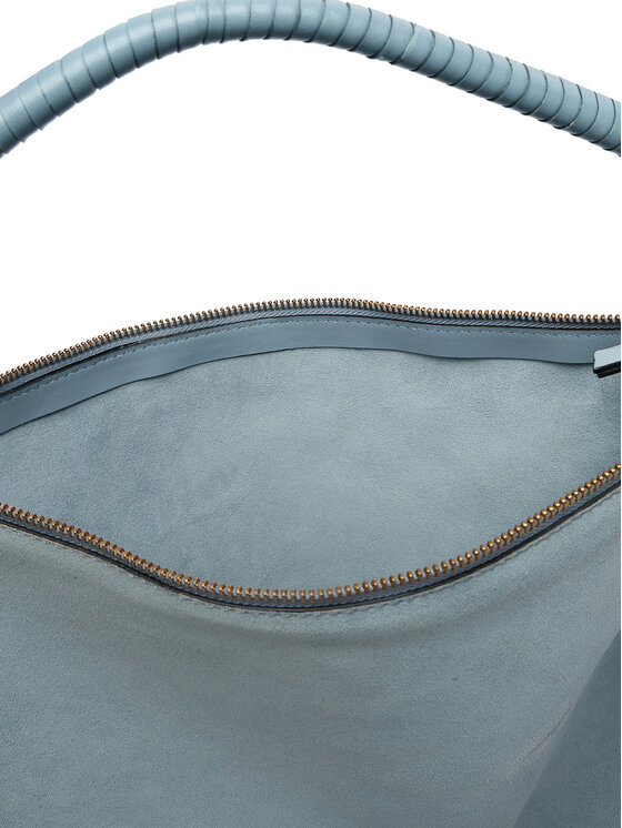 Tommy Hilfiger Geantă Tommy Hilfiger Th Statement Leather Bag Suede AW0AW18402 Albastru celest