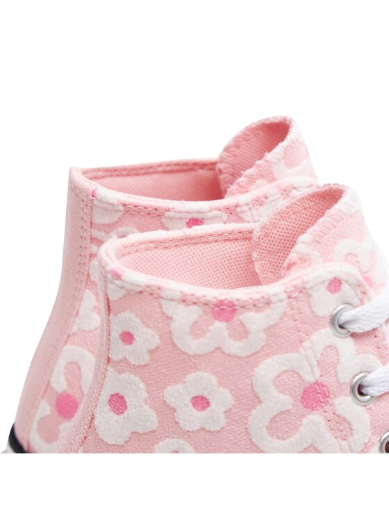 Converse Kedas Converse Chuck Taylor All Star Lift Platform Flower Embroidery A06324C Rozā